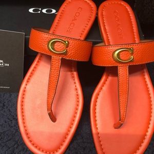 Coach orange sandals